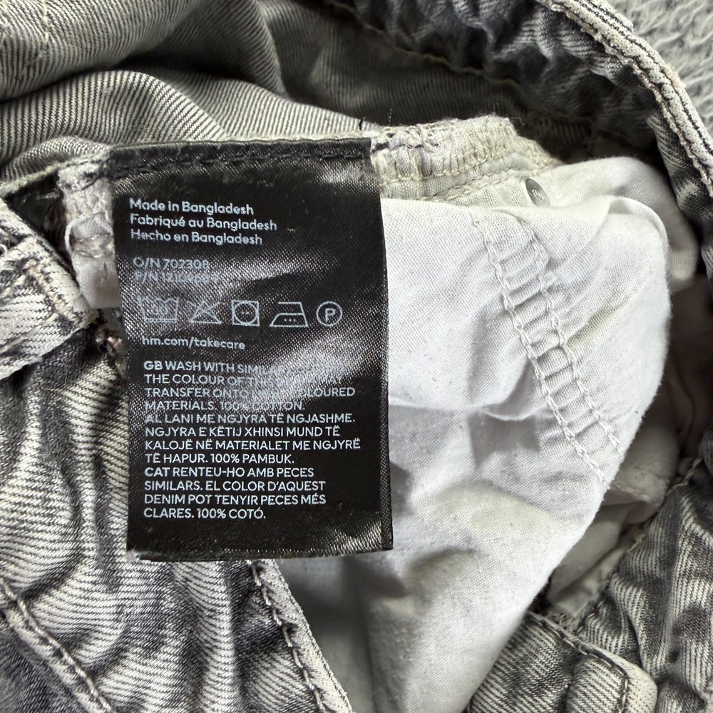 H&M Divided Jeans Women 0 Gray Cotton Denim Wide-Leg Travel Workwear Dark Wash - Picture 8 of 12